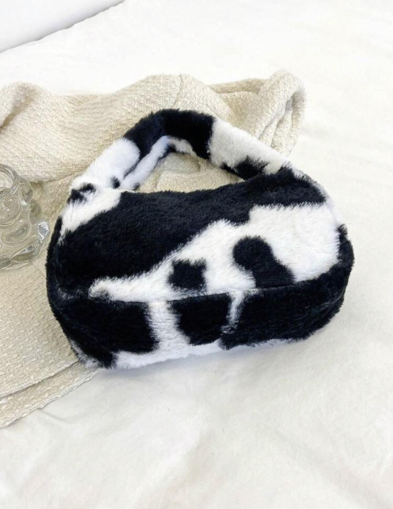 Cow Print Fluffy Purse